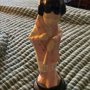 Vintage Japanese geisha figurine planter and bobble head
